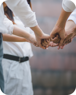 Hands joined together